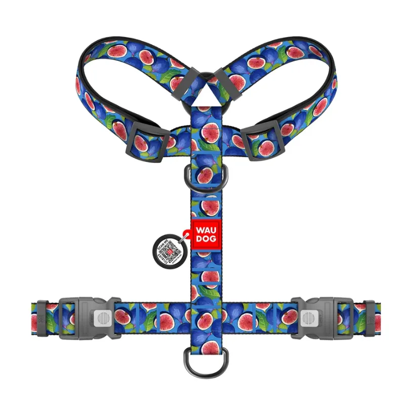 Шлея для собак анатомічна H-подібна «Інжир», XL WAUDOG Nylon Anatomic Harness Figs