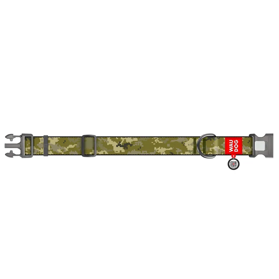 Нашийник для собак нейлоновий «Мілітарі», пластикова пряжка, XXL WAUDOG Nylon Collar Military