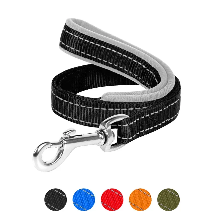 Повідець з нейлону з прогумованою ручкою, M, чорний Dog Extreme Leash