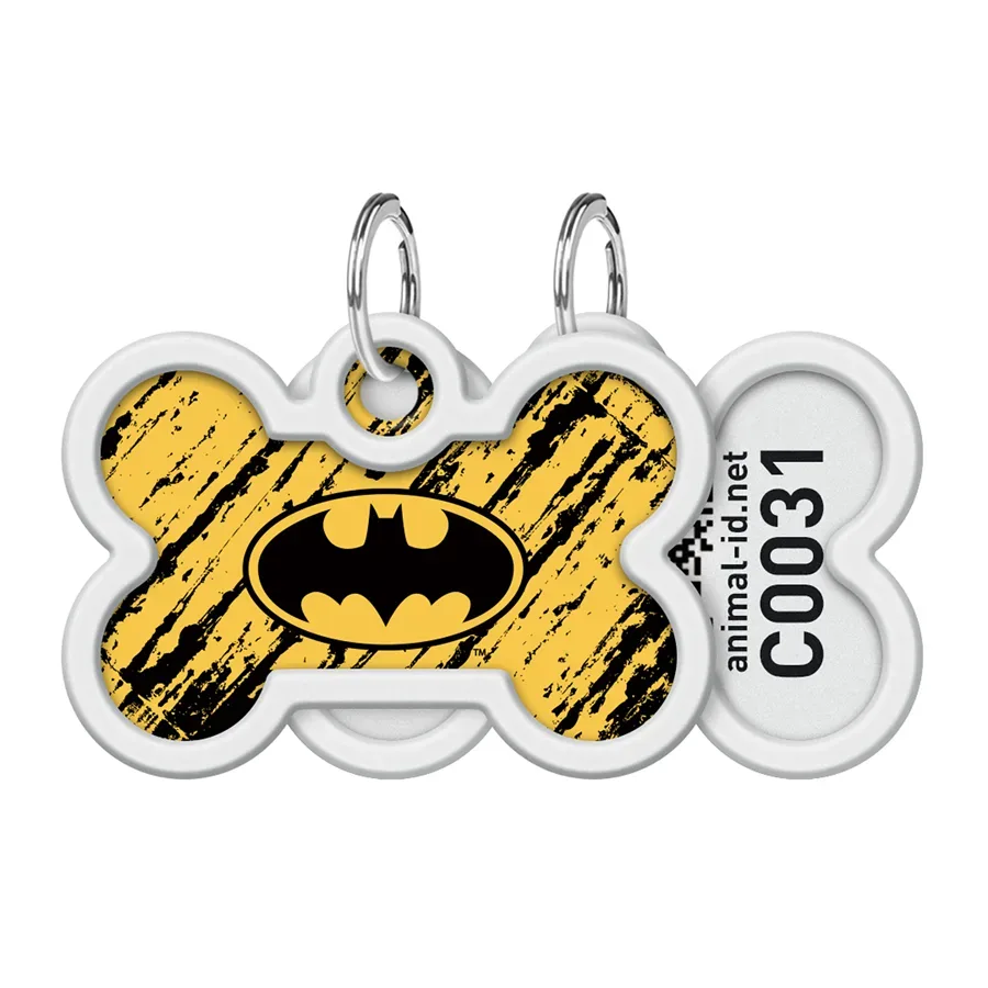 Адресник для собак і котів металевий, кістка «Бетмен ескіз», M WAUDOG Smart ID Tag Batman Sketch