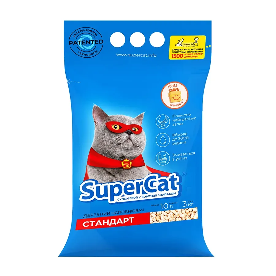 Наполнитель Стандарт 3кг, синий SuperCat Cat Litter