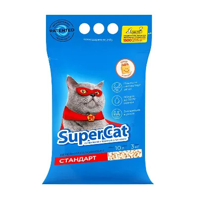 Наполнитель Стандарт 3кг, синий SuperCat Cat Litter