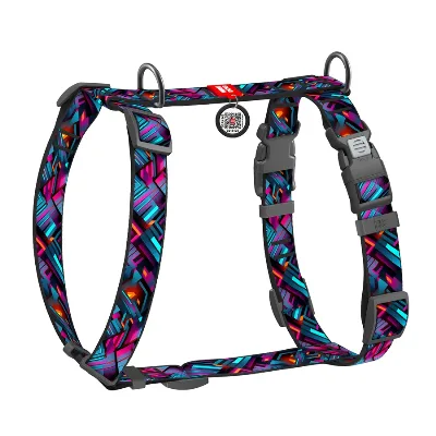 Шлея для собак анатомічна H-подібна «Нескінченні світи», M WAUDOG Nylon Anatomic Harness Endless Worlds