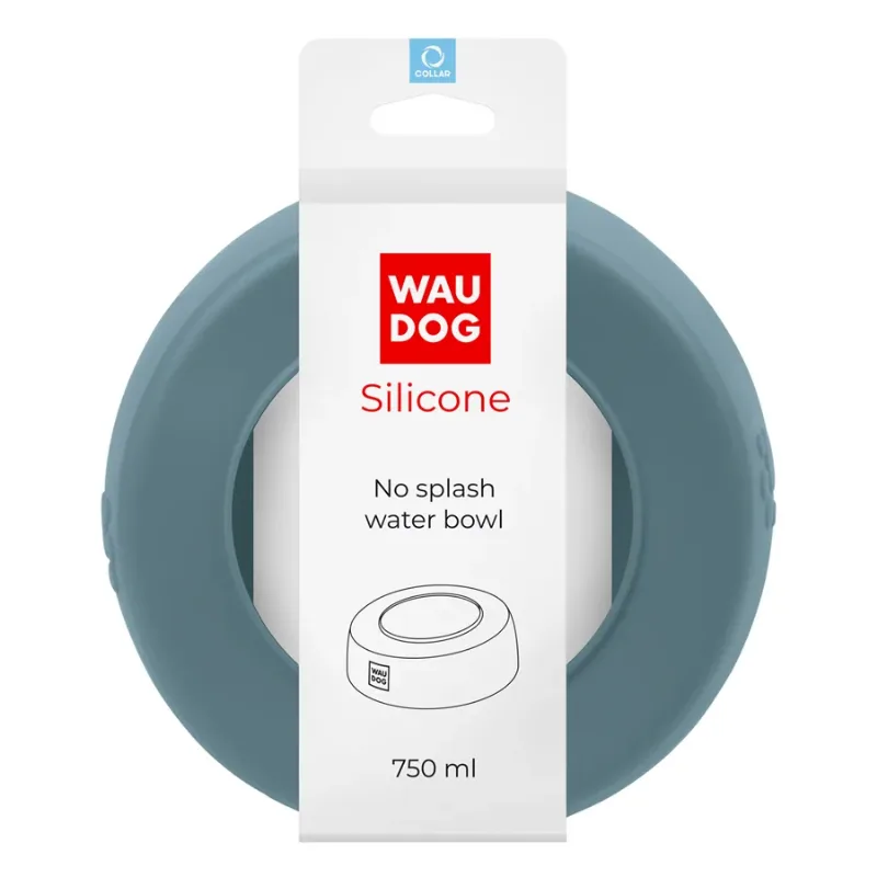 Миска-непроливайка, 750 мл, сірий WAUDOG Silicone Bowl