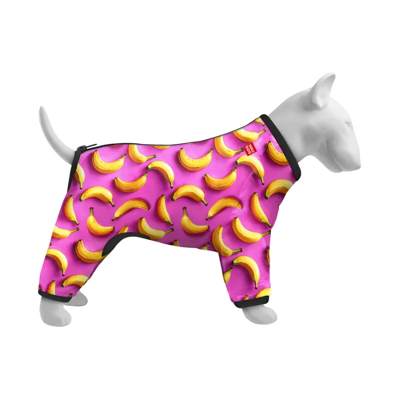 Ветровка для собак «Бананы на розовом», XS25 WAUDOG Clothes Dog Windbreaker Bananas on Pink