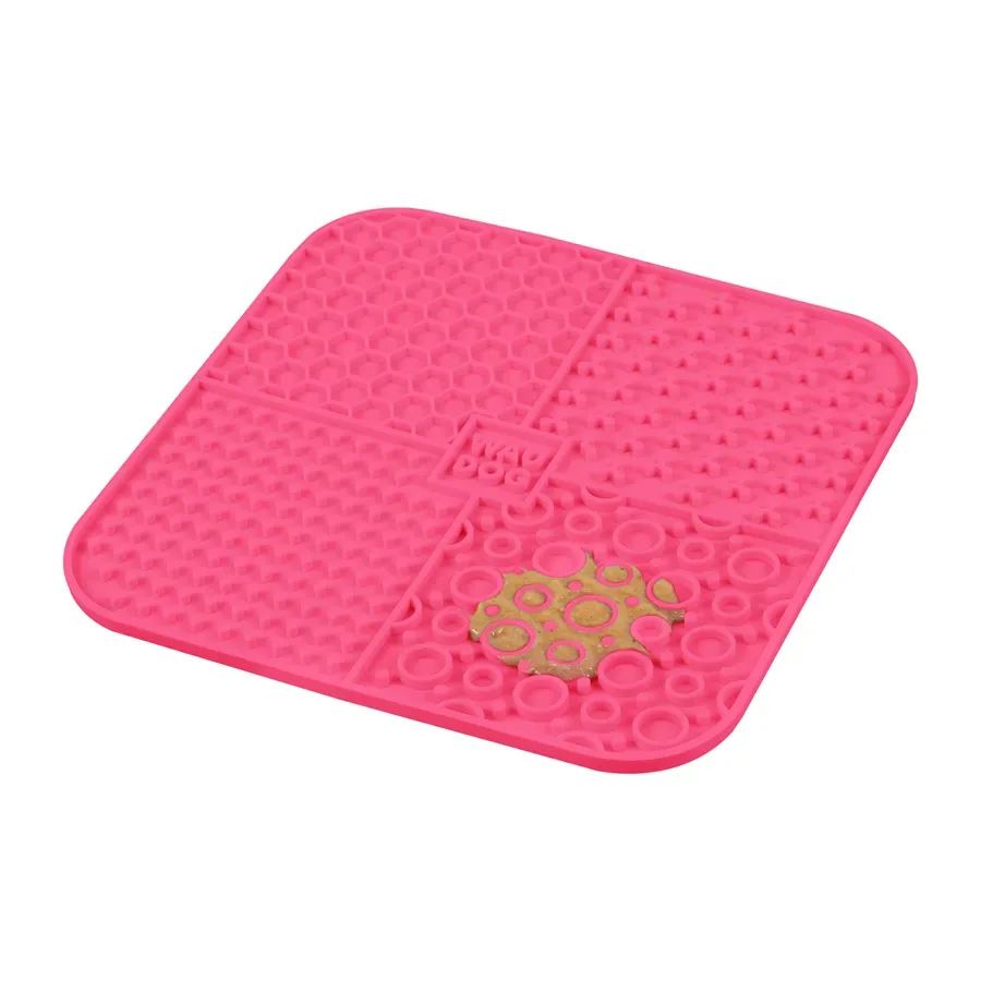 Коврик для слизывания, 190х190х10 мм, розовый WAUDOG Silicone Lick Mat