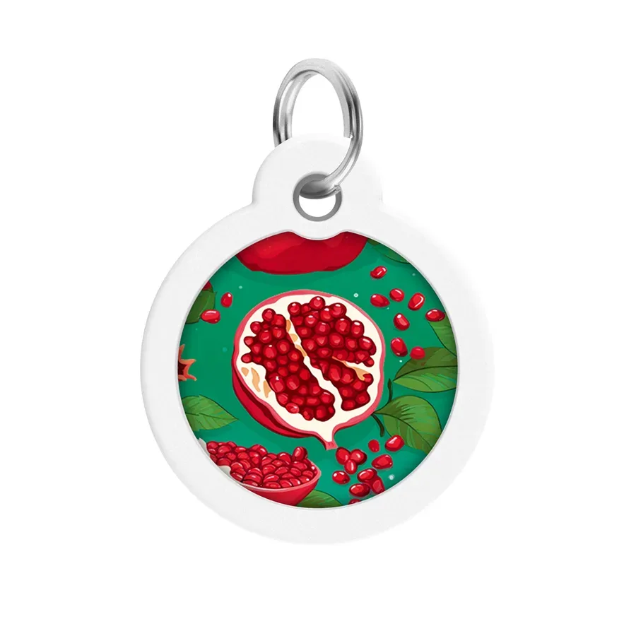 Адресник для собак і котів металевий, коло «Гранати», L WAUDOG Smart ID Tag Pomegranates