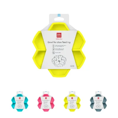Миска для медленного кормления, 450 мл, желтый WAUDOG Silicone Bowl