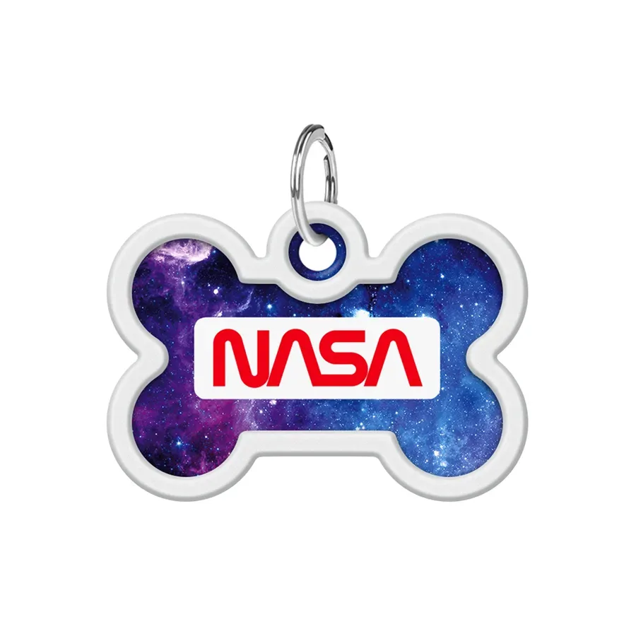Адресник для собак і котів металевий, кістка «NASA21», M WAUDOG Smart ID Tag NASA21