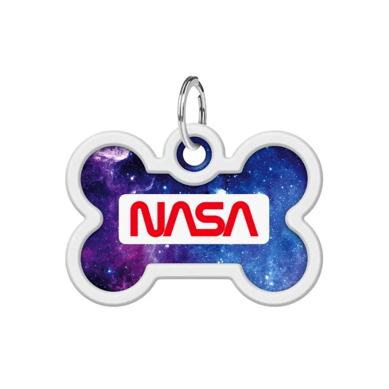 Адресник для собак і котів металевий, кістка «NASA21», M WAUDOG Smart ID Tag NASA21
