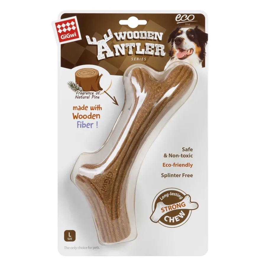 Игрушка для собак Рог жевательный, дерево, полимер, L GiGwi Wooden Antler Horn Toy