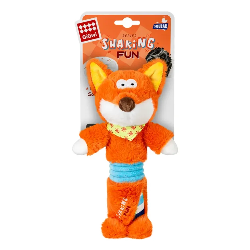 Іграшка для собак Лис з великою пищалкою, текстиль, плюш, 32 см GiGwi Shaking Fun Fox Toy