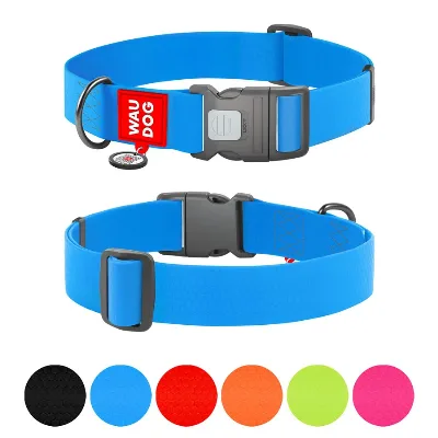 Нашийник для собак водостійкий, пластикова пряжка, XXL, блакитний WAUDOG Waterproof Collar