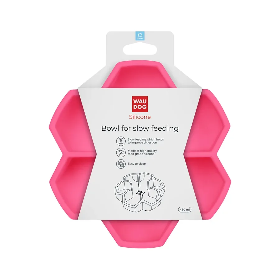 Миска для повільного харчування, 450 мл, рожевий WAUDOG Silicone Bowl