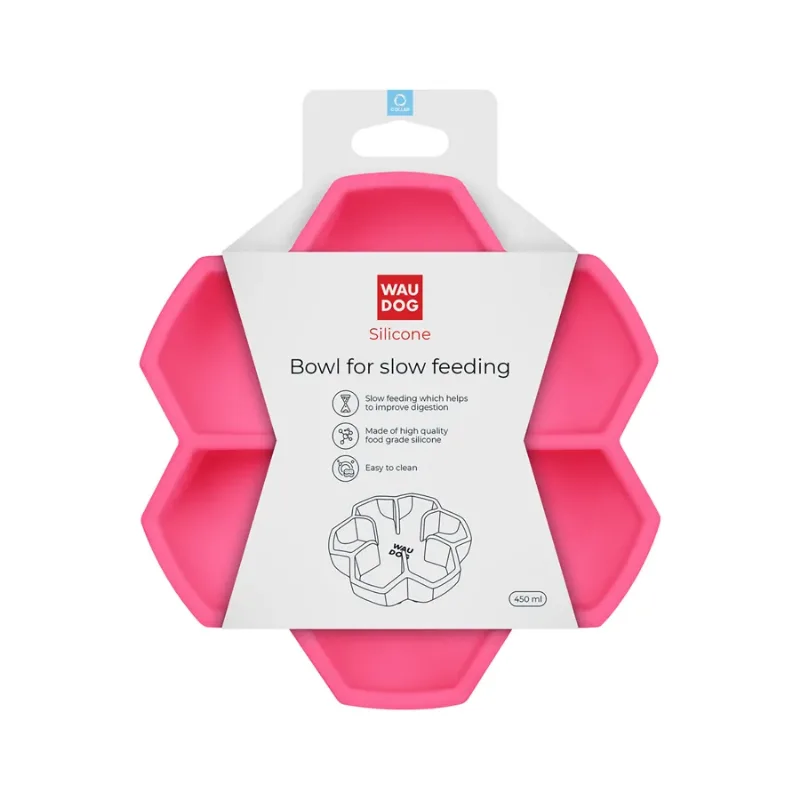 Миска для повільного харчування, 450 мл, рожевий WAUDOG Silicone Bowl