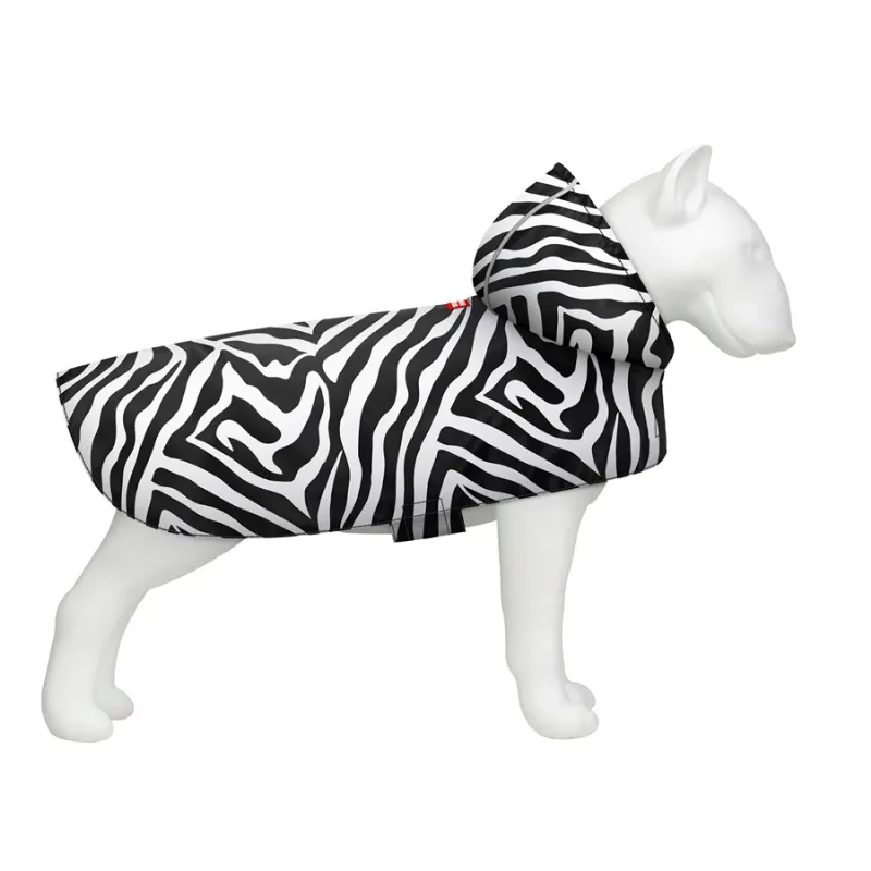 Дощовик-накидка з капюшоном для собак «Зебра», M WAUDOG Clothes Dog Raincoat Zebra