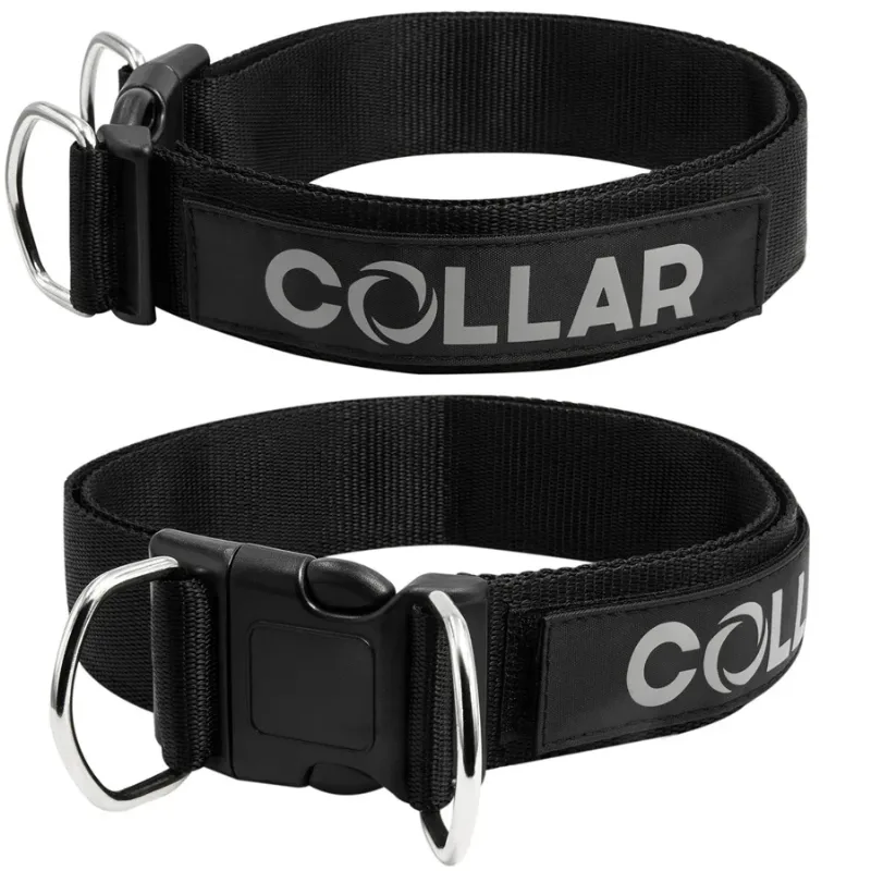 Нашийник з нейлону "POLICE" №2 регульований на липучці, L, чорний Dog Extreme Police Collar