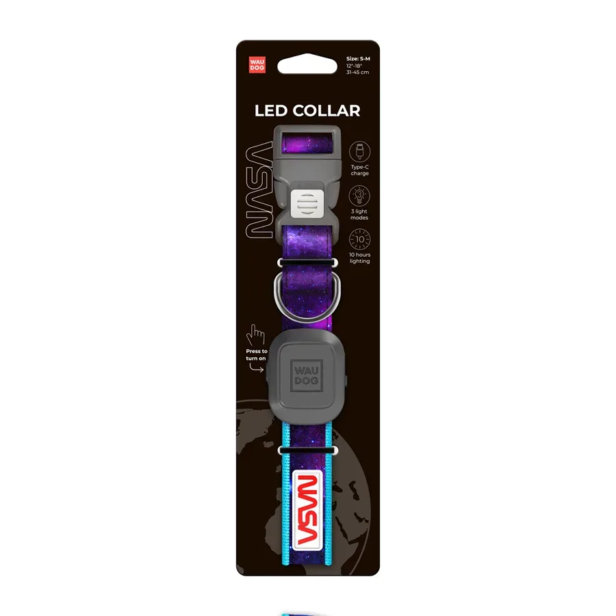 Нашийник для собак з підсвічуванням, NASA21, Type-C, M-L WAUDOG LED Collar