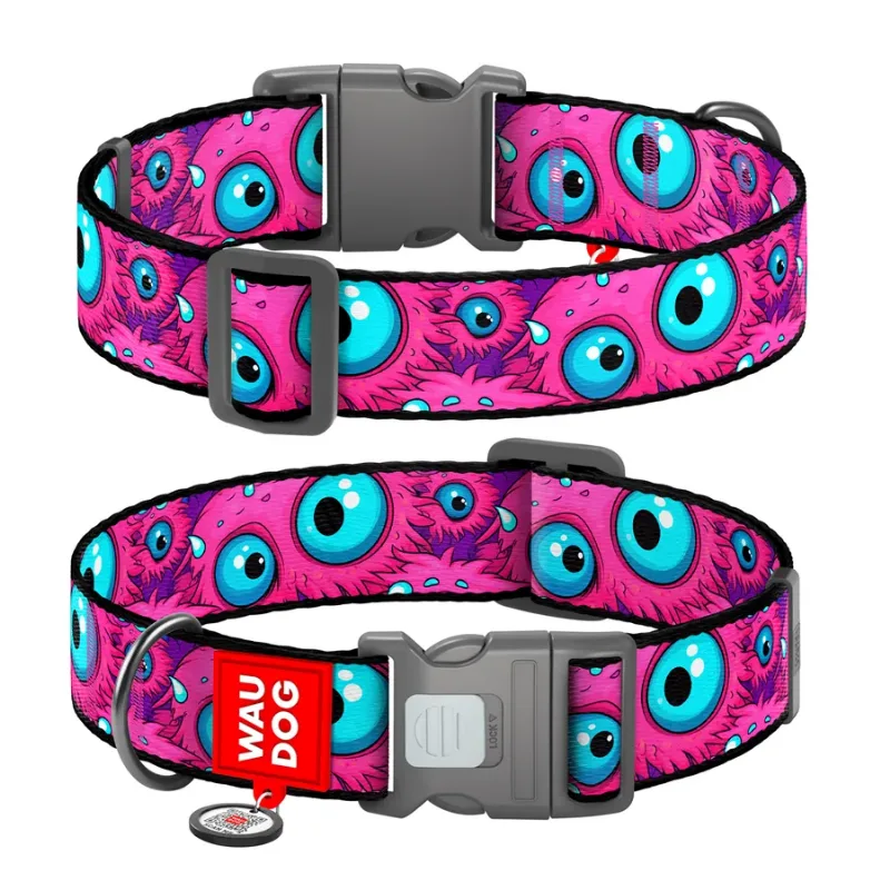 Нашийник для собак нейлоновий «Око монстра», XXL WAUDOG Nylon Collar Monster Eye