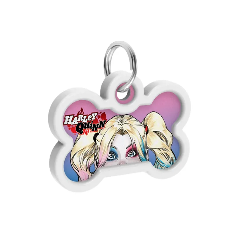 Адресник для собак і котів металевий, кістка «Харлі Квінн», M WAUDOG Smart ID Tag Harley Quinn
