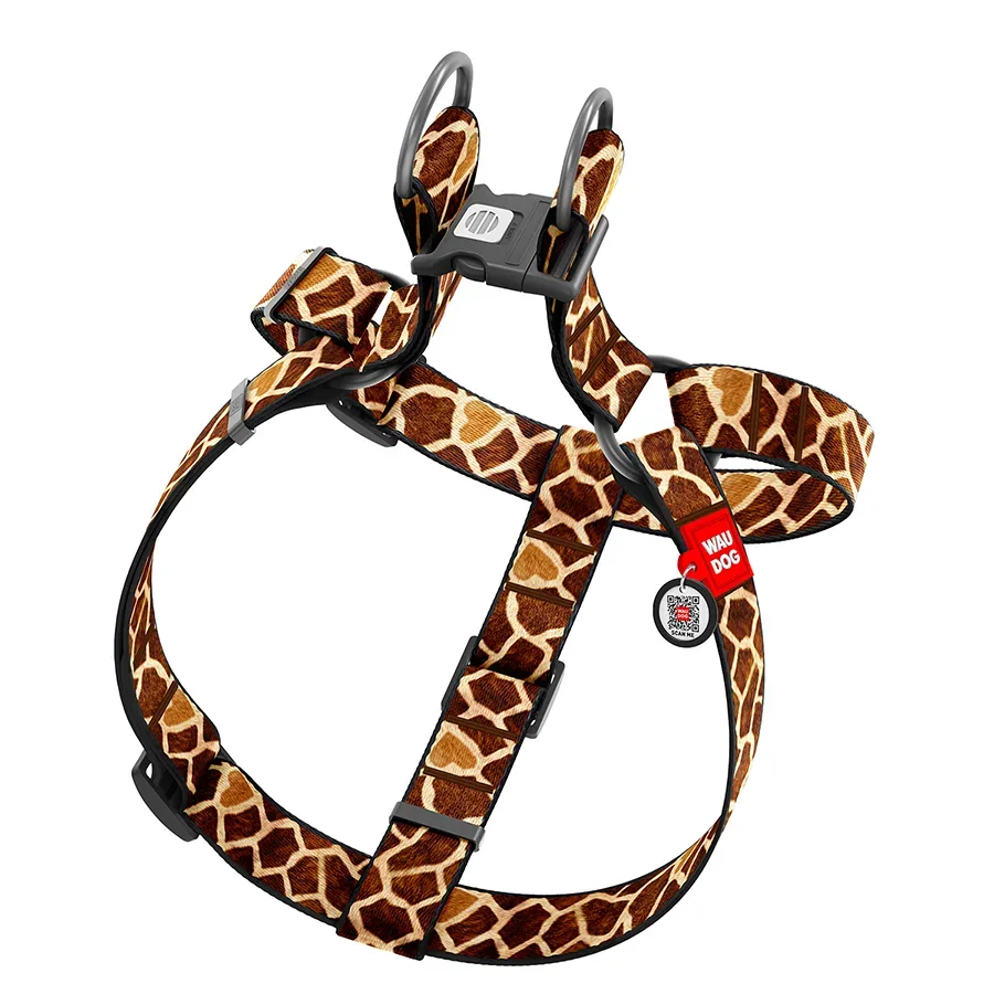 Шлея для собак «Жираф», XL WAUDOG Nylon Harness Giraffe