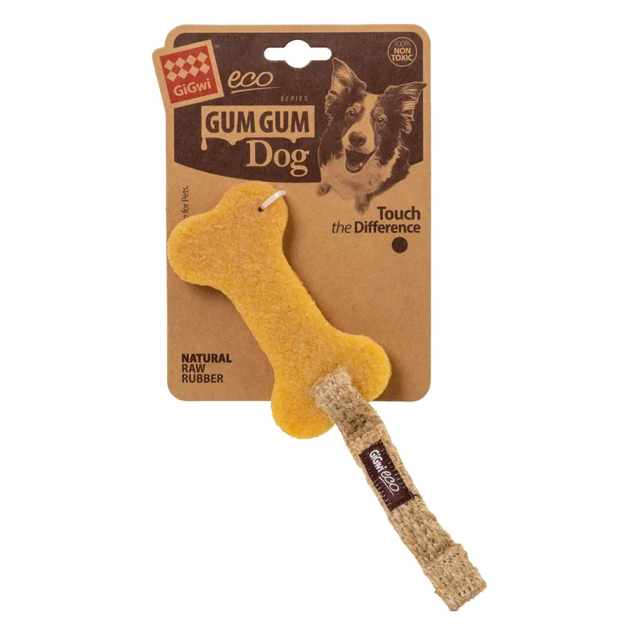 Іграшка для собак Велика кістка, екогума, джут, 24 см GiGwi Gum Bone Toy
