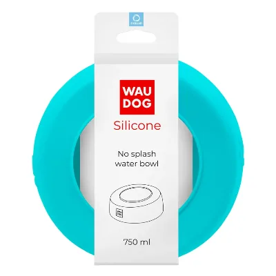 Миска-непроливайка, 750 мл, голубой WAUDOG Silicone Bowl