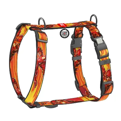 Шлея для собак анатомічна H-подібна, М «Швидкість Флеша», L WAUDOG Nylon DC Comics Harness Flash Speed