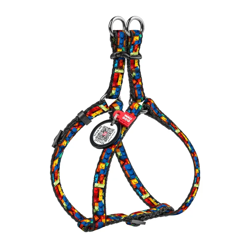Шлея для котов и мелких пород собак «Блоки», XS WAUDOG Nylon Harness Blocks