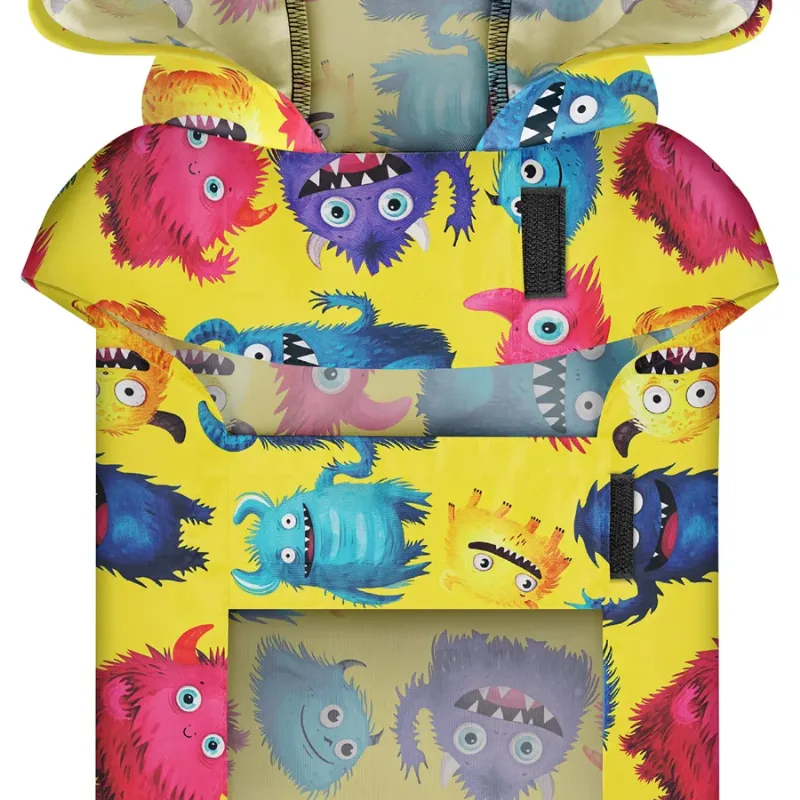 Дощовик-накидка з капюшоном для собак «Мохнаті монстри», M WAUDOG Clothes Dog Raincoat Furry Monsters