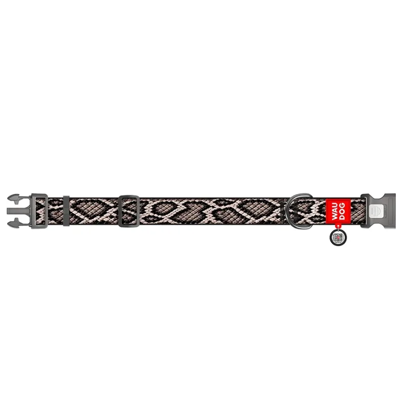 Нашийник для собак нейлоновий «Змія», XXL WAUDOG Nylon Collar Snake