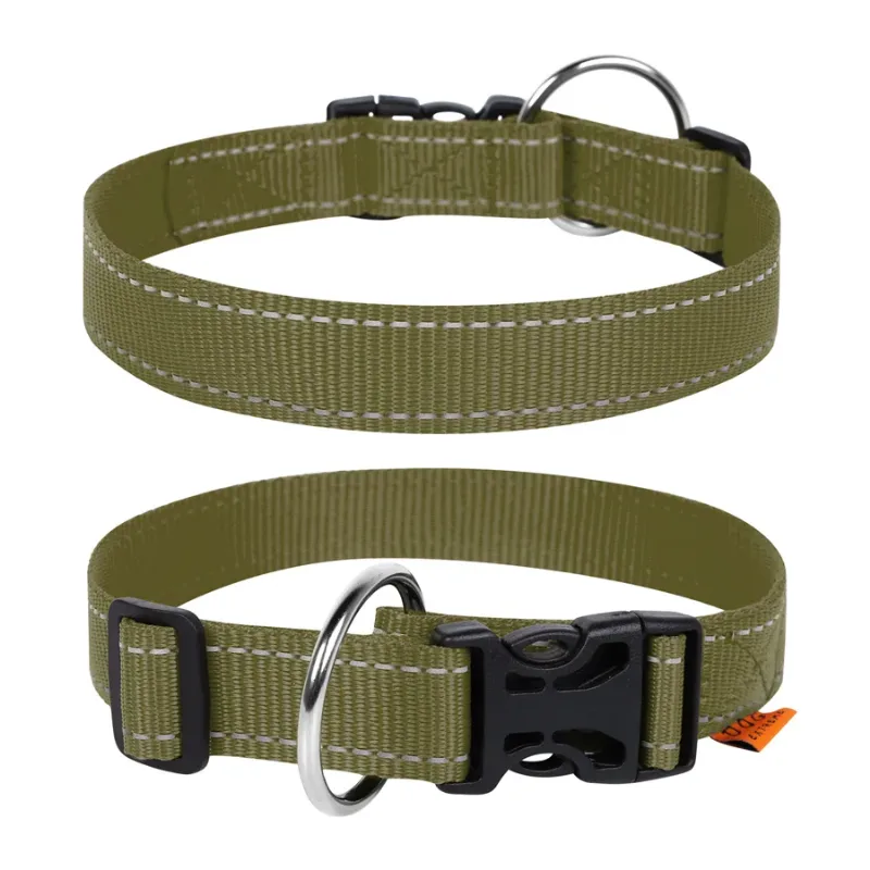 Нашийник з нейлону регульований, M, хакі Dog Extreme Collar