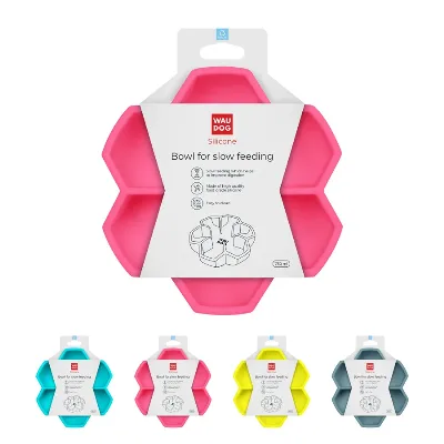 Миска для медленного кормления, 750 мл, розовый WAUDOG Silicone Bowl