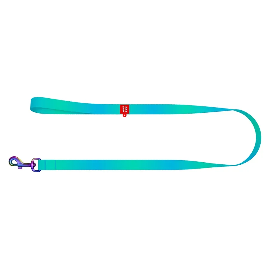 Поводок для собак нейлоновый, градиент, M, голубой WAUDOG Nylon Recycled Leash