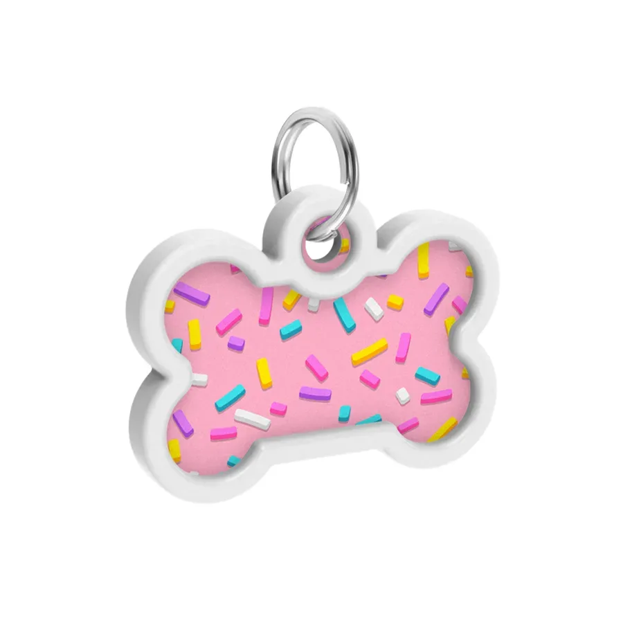 Адресник для собак і котів металевий, кістка «Маршмеллоу», M WAUDOG Smart ID Tag Marshmallow