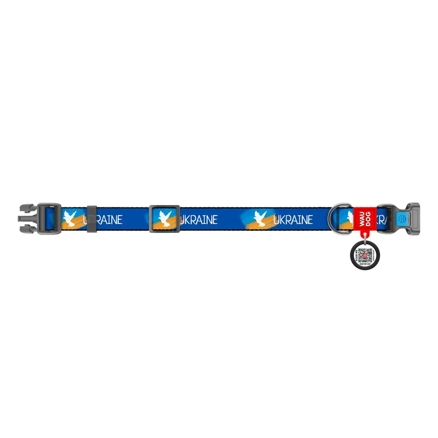 Нашийник для собак нейлоновий «Прапор», M WAUDOG Nylon Collar Flag