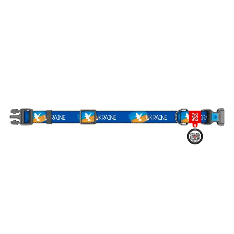 Нашийник для собак нейлоновий «Прапор», M WAUDOG Nylon Collar Flag