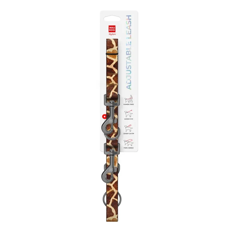 Повідець-перестібка для собак «Жираф», M WAUDOG Nylon Giraffe