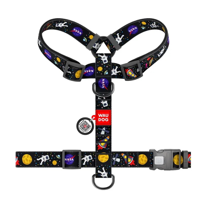 Шлея для собак анатомічна H-подібна «NASA», XL WAUDOG Nylon Anatomic Harness NASA