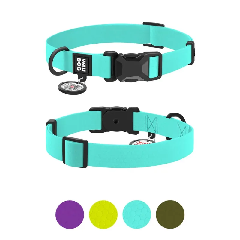 Нашийник для собак водостійкий, XL, тіффані WAUDOG Magnet Collar