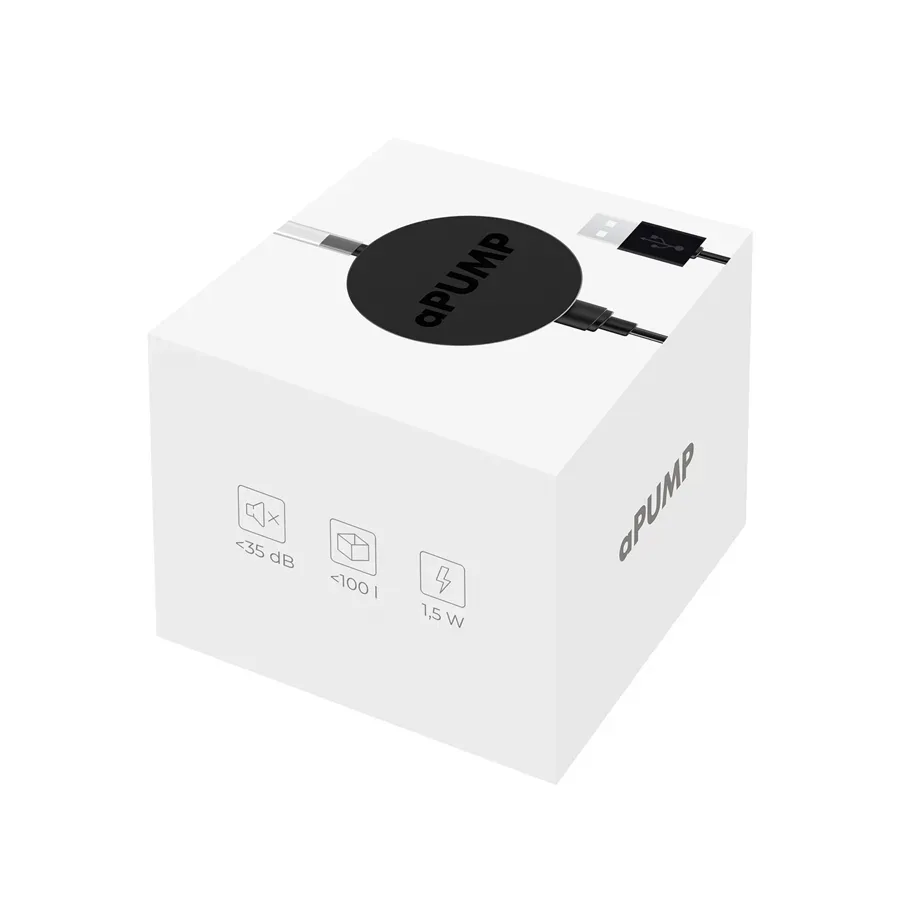 Безшумний акваріумний компресор aPUMP USB (5V) для акваріумів до 100 л AquaLighter aPUMP Air Pump