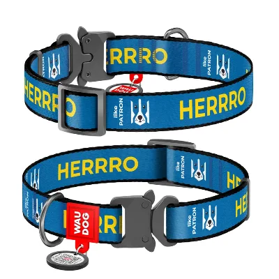 Нашийник для собак нейлоновий «Патрон», металева пряжка, XL WAUDOG Nylon Collar Patron