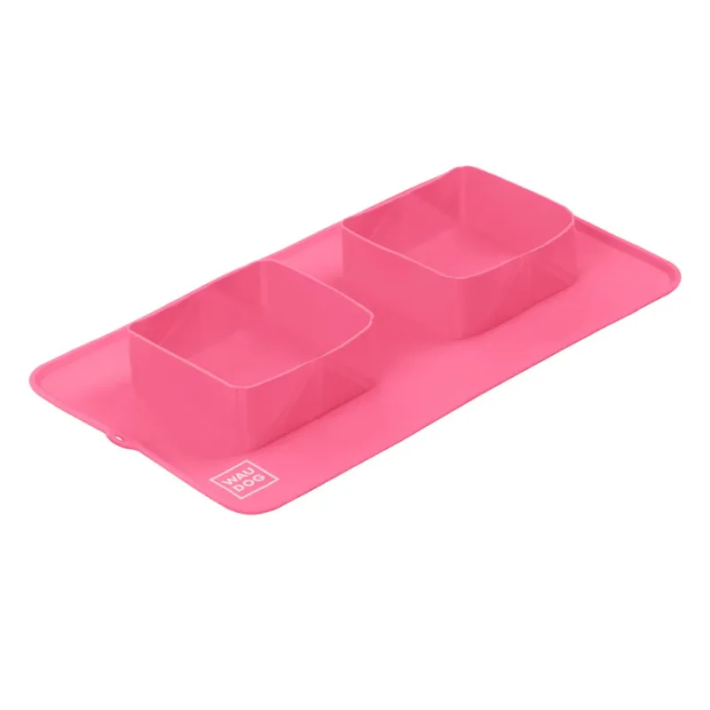 Миска складная, 385х230х50 мм, розовый WAUDOG Silicone Bowl