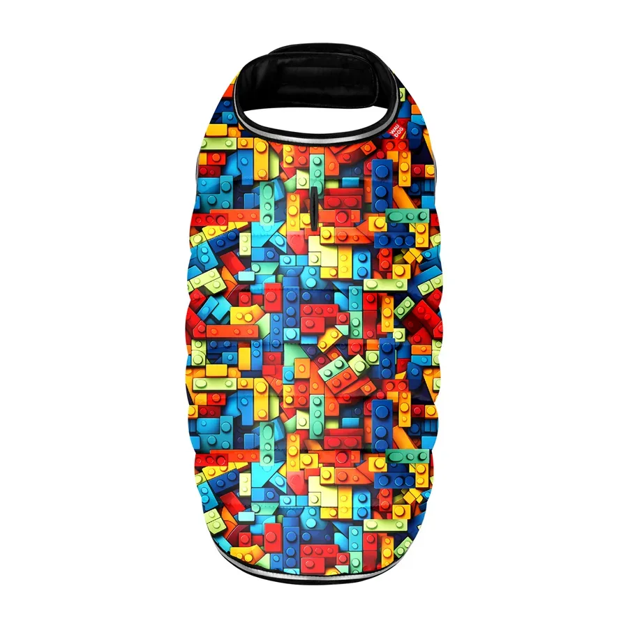Курточка-накидка для собак «Блоки», XXS WAUDOG Clothes Dog Cape Jacket Blocks