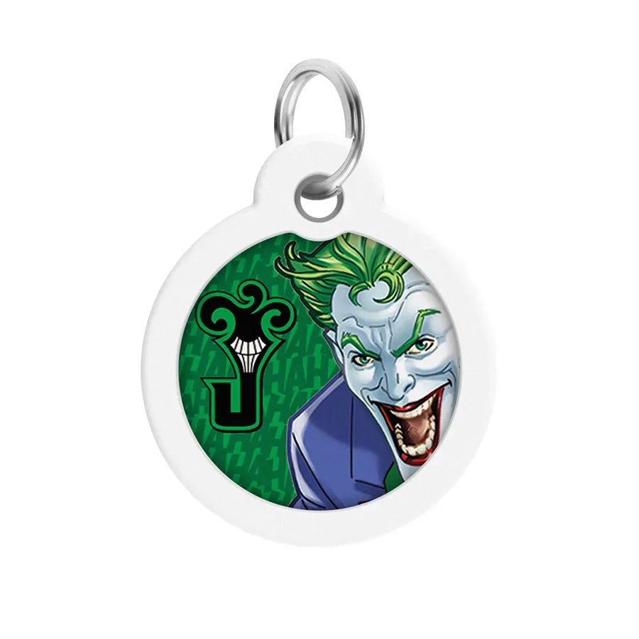 Адресник для собак і котів металевий, коло «Джокер зелений», L WAUDOG Smart ID Tag Joker Green