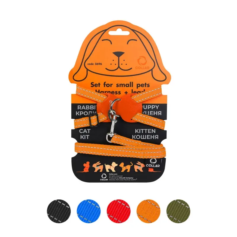 Шлея з нейлону на планшеті для кроликів, S, помаранчевий Dog Extreme Harness with Leash