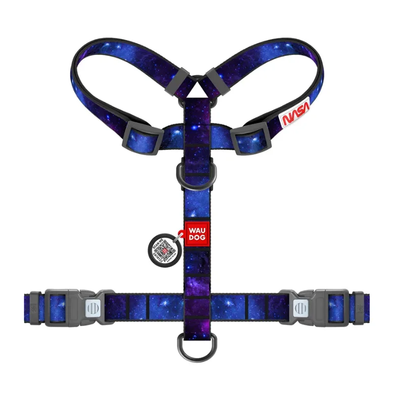 Шлея для собак анатомічна H-подібна «NASA21», M WAUDOG Nylon Anatomic Harness NASA21