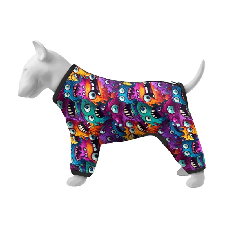 Ветровка для собак «Зубастые монстры», L50 WAUDOG Clothes Dog Windbreaker Toothy Monsters