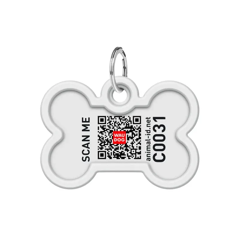 Адресник для собак і котів металевий, кістка «Інжир», M WAUDOG Smart ID Tag Figs