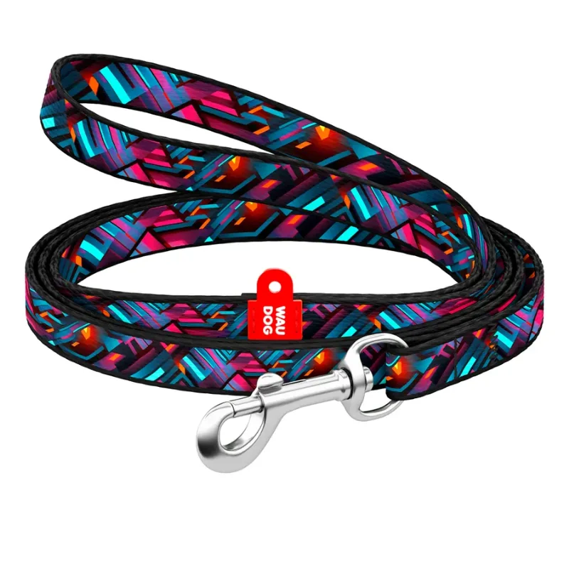 Поводок для котов и мелких пород собак нейлоновый «Бесконечные миры», XS WAUDOG Nylon Leash Endless Worlds